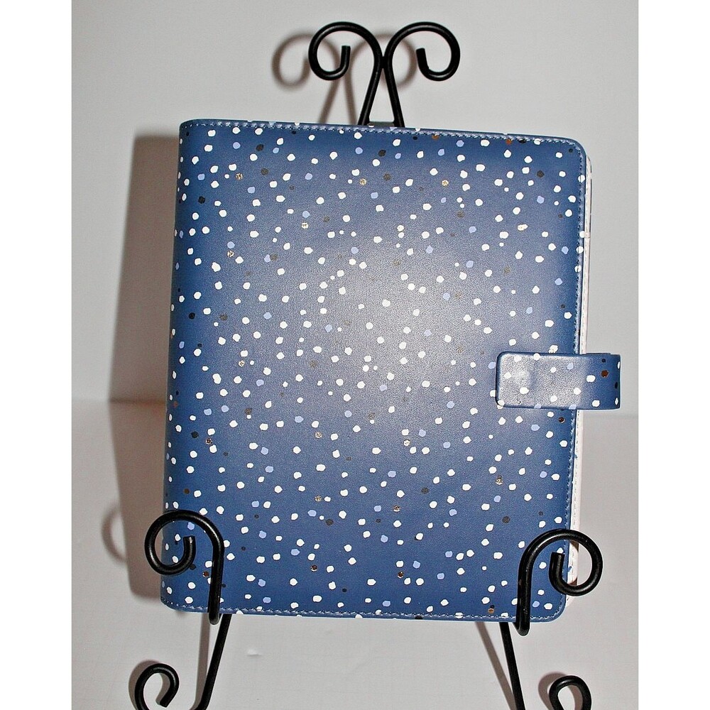 Filofax A5 Organiser 6 Ring Navy Blue Confetti Dot Planner Binder Inserts